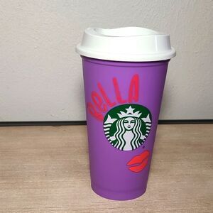 Starbucks "Bella" coffee cup with kiss lips